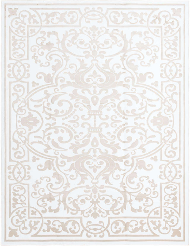 Snow White 10' 8 x 14' Hermitage Rectangle Area Rug 55% Polypropylene & 45% Polyester Easy Clean Stain-Resistant Carpet for Living, Office, Dorm Rooms for Sale at Rug Engine