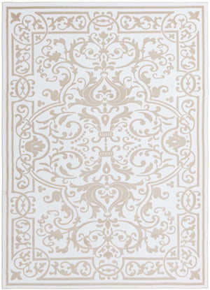 Snow White 7' x 10' Hermitage Rectangle Area Rug 55% Polypropylene & 45% Polyester Easy Clean Stain-Resistant Carpet for Living, Office, Dorm Rooms for Sale at Rug Engine