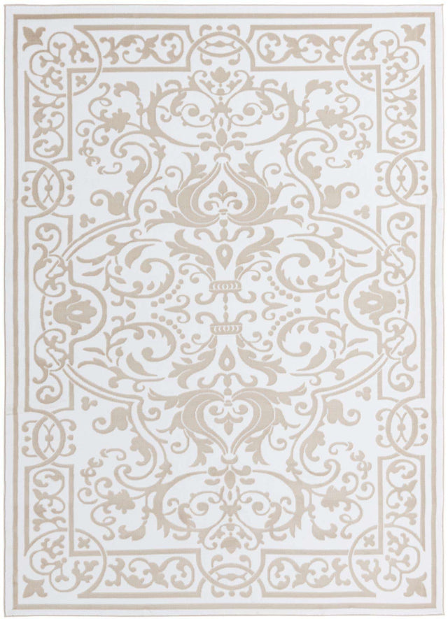 Snow White 7' x 10' Hermitage Rectangle Area Rug 55% Polypropylene & 45% Polyester Easy Clean Stain-Resistant Carpet for Living, Office, Dorm Rooms for Sale at Rug Engine