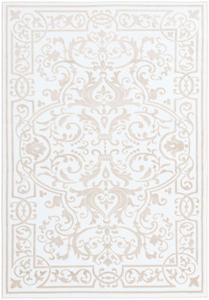 Snow White 6' x 9' Hermitage Rectangle Area Rug 55% Polypropylene & 45% Polyester Easy Clean Stain-Resistant Carpet for Living, Office, Dorm Rooms for Sale at Rug Engine