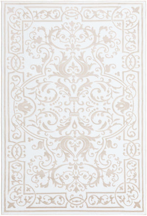Snow White 5' 3 x 8' Hermitage Rectangle Area Rug 55% Polypropylene & 45% Polyester Easy Clean Stain-Resistant Carpet for Living, Office, Dorm Rooms for Sale at Rug Engine