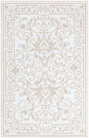 Snow White 3' 3 x 5' 3 Hermitage Rectangle Area Rug 55% Polypropylene & 45% Polyester Easy Clean Stain-Resistant Carpet for Living, Office, Dorm Rooms for Sale at Rug Engine