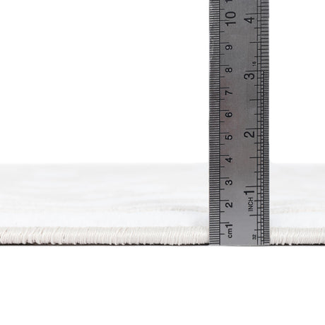 Snow White 7' 10 x 7' 10 Hermitage Square Area Rug 55% Polypropylene & 45% Polyester Easy Clean Stain-Resistant Carpet for Living, Office, Dorm Rooms for Sale at Rug Engine