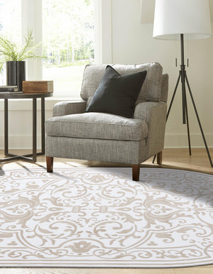 Snow White 2' x 3' Hermitage Oval Area Rug 55% Polypropylene & 45% Polyester Easy Clean Stain-Resistant Carpet for Living, Office, Dorm Rooms for Sale at Rug Engine