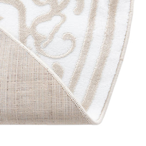 Snow White 2' x 3' Hermitage Oval Area Rug 55% Polypropylene & 45% Polyester Easy Clean Stain-Resistant Carpet for Living, Office, Dorm Rooms for Sale at Rug Engine