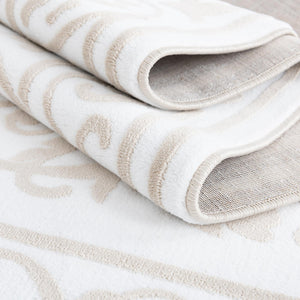 Snow White 2' x 3' Hermitage Oval Area Rug 55% Polypropylene & 45% Polyester Easy Clean Stain-Resistant Carpet for Living, Office, Dorm Rooms for Sale at Rug Engine