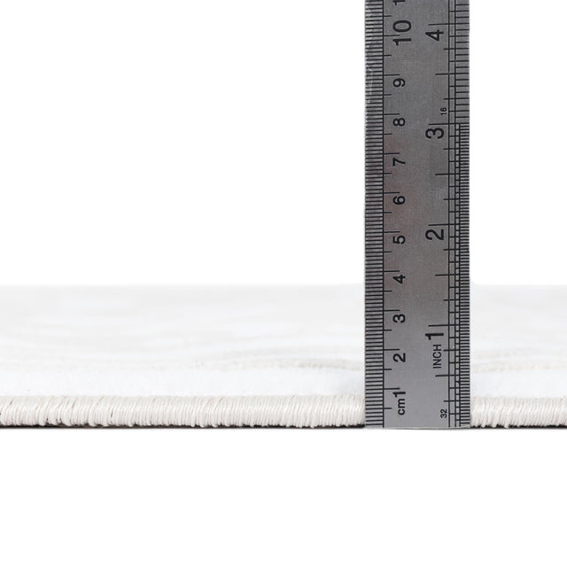 Snow White 5' 3 x 5' 3 Hermitage Octagon Area Rug 55% Polypropylene & 45% Polyester Easy Clean Stain-Resistant Carpet for Living, Office, Dorm Rooms for Sale at Rug Engine