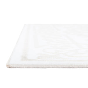 Snow White 5' 3 x 5' 3 Hermitage Octagon Area Rug 55% Polypropylene & 45% Polyester Easy Clean Stain-Resistant Carpet for Living, Office, Dorm Rooms for Sale at Rug Engine