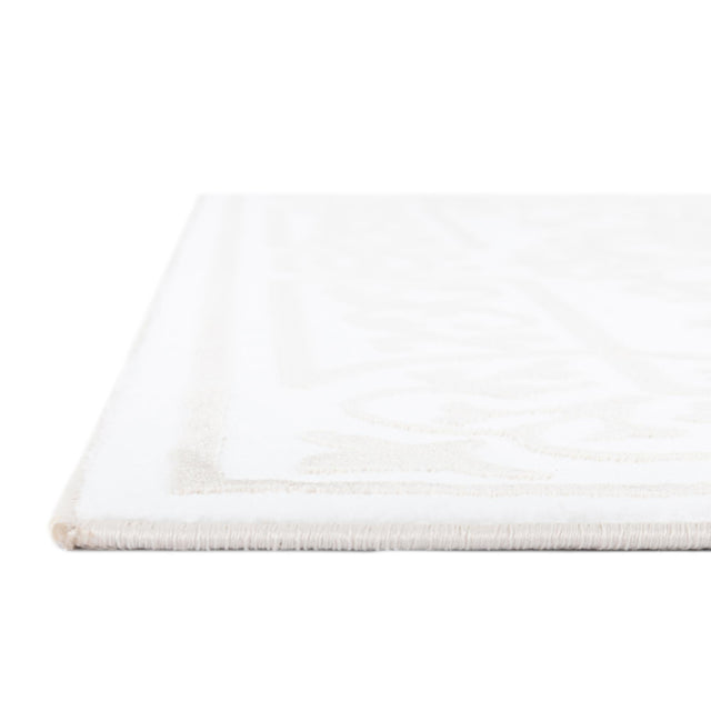 Snow White 7' 10 x 7' 10 Hermitage Octagon Area Rug 55% Polypropylene & 45% Polyester Easy Clean Stain-Resistant Carpet for Living, Office, Dorm Rooms for Sale at Rug Engine
