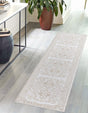 Snow White 2' 6 x 10' Hermitage Runner Area Rug 55% Polypropylene & 45% Polyester Easy Clean Stain-Resistant Carpet for Living, Office, Dorm Rooms for Sale at Rug Engine