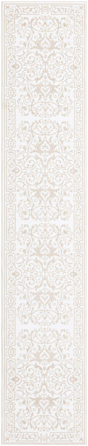 Snow White 2' 6 x 13' Hermitage Runner Area Rug 55% Polypropylene & 45% Polyester Easy Clean Stain-Resistant Carpet for Living, Office, Dorm Rooms for Sale at Rug Engine