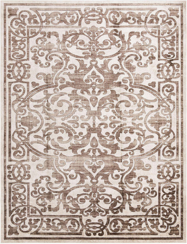 Chocolate Brown 10' 8 x 14' Hermitage Rectangle Area Rug 55% Polypropylene & 45% Polyester Easy Clean Stain-Resistant Carpet for Living, Office, Dorm Rooms for Sale at Rug Engine
