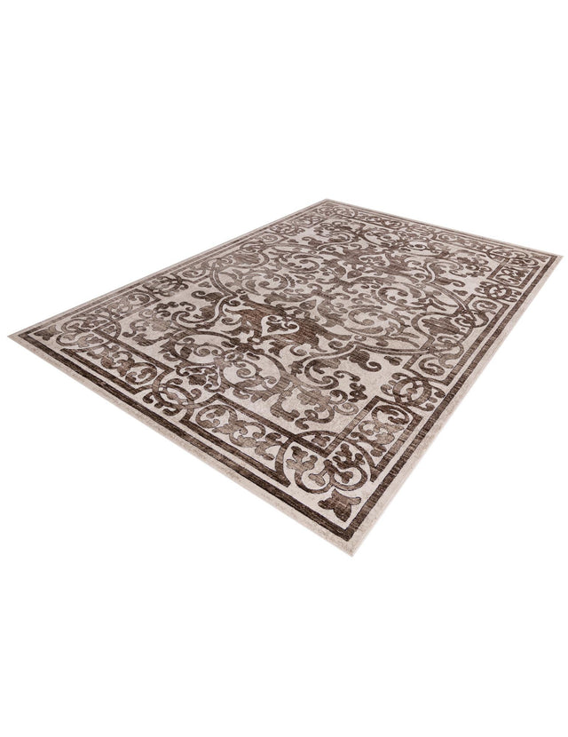 Chocolate Brown 7' 10 x 11' 6 Hermitage Rectangle Area Rug 55% Polypropylene & 45% Polyester Easy Clean Stain-Resistant Carpet for Living, Office, Dorm Rooms for Sale at Rug Engine
