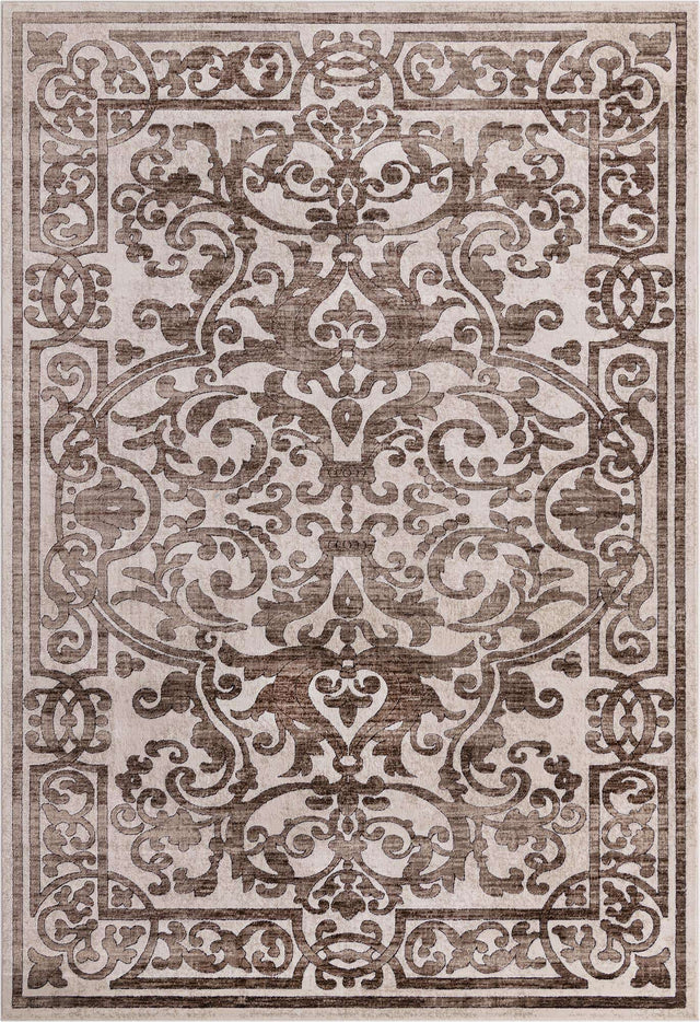 Chocolate Brown 7' 10 x 11' 6 Hermitage Rectangle Area Rug 55% Polypropylene & 45% Polyester Easy Clean Stain-Resistant Carpet for Living, Office, Dorm Rooms for Sale at Rug Engine