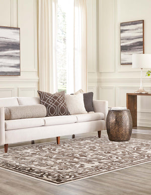 Chocolate Brown 3' 3 x 5' 3 Hermitage Rectangle Area Rug 55% Polypropylene & 45% Polyester Easy Clean Stain-Resistant Carpet for Living, Office, Dorm Rooms for Sale at Rug Engine