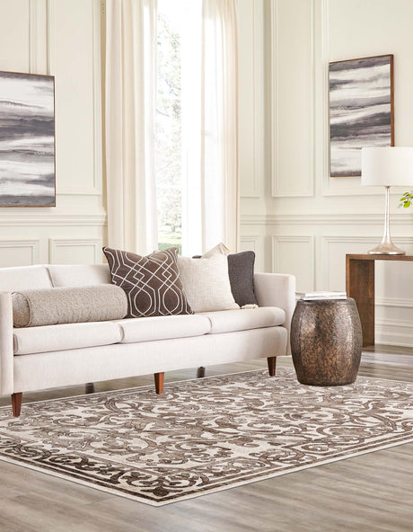 Chocolate Brown 3' 3 x 5' 3 Hermitage Rectangle Area Rug 55% Polypropylene & 45% Polyester Easy Clean Stain-Resistant Carpet for Living, Office, Dorm Rooms for Sale at Rug Engine