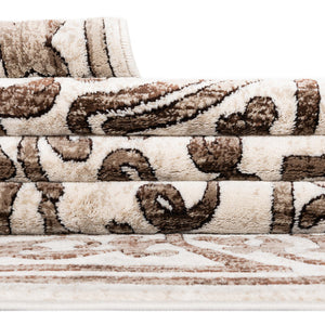 Chocolate Brown 7' x 10' Hermitage Rectangle Area Rug 55% Polypropylene & 45% Polyester Easy Clean Stain-Resistant Carpet for Living, Office, Dorm Rooms for Sale at Rug Engine