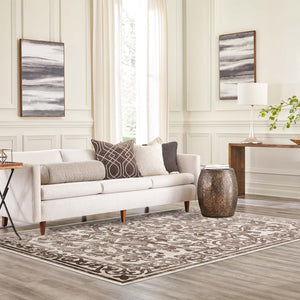 Chocolate Brown 7' 10 x 11' 6 Hermitage Rectangle Area Rug 55% Polypropylene & 45% Polyester Easy Clean Stain-Resistant Carpet for Living, Office, Dorm Rooms for Sale at Rug Engine
