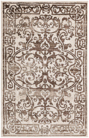 Chocolate Brown 3' 3 x 5' 3 Hermitage Rectangle Area Rug 55% Polypropylene & 45% Polyester Easy Clean Stain-Resistant Carpet for Living, Office, Dorm Rooms for Sale at Rug Engine
