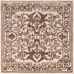Chocolate Brown 10' 8 x 10' 8 Hermitage Square Area Rug 55% Polypropylene & 45% Polyester Easy Clean Stain-Resistant Carpet for Living, Office, Dorm Rooms for Sale at Rug Engine