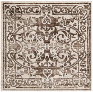 Chocolate Brown 3' 3 x 3' 3 Hermitage Square Area Rug 55% Polypropylene & 45% Polyester Easy Clean Stain-Resistant Carpet for Living, Office, Dorm Rooms for Sale at Rug Engine