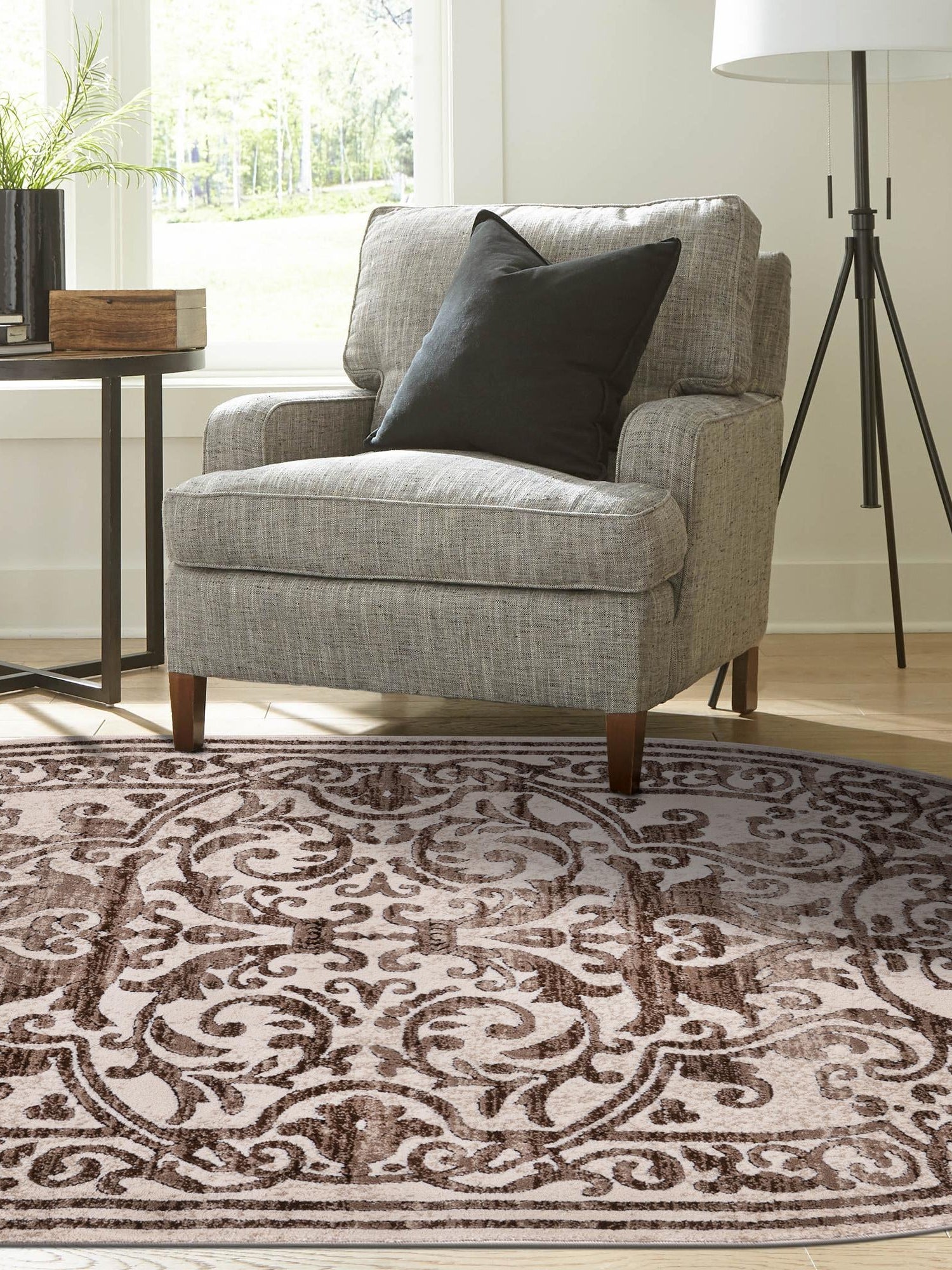 Chocolate Brown 7' x 10' Hermitage Oval Area Rug 55% Polypropylene & 45% Polyester Easy Clean Stain-Resistant Carpet for Living, Office, Dorm Rooms for Sale at Rug Engine