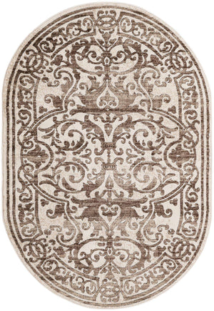 Chocolate Brown 2' x 3' Hermitage Oval Area Rug 55% Polypropylene & 45% Polyester Easy Clean Stain-Resistant Carpet for Living, Office, Dorm Rooms for Sale at Rug Engine