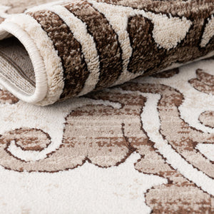 Chocolate Brown 7' 10 x 7' 10 Hermitage Octagon Area Rug 55% Polypropylene & 45% Polyester Easy Clean Stain-Resistant Carpet for Living, Office, Dorm Rooms for Sale at Rug Engine
