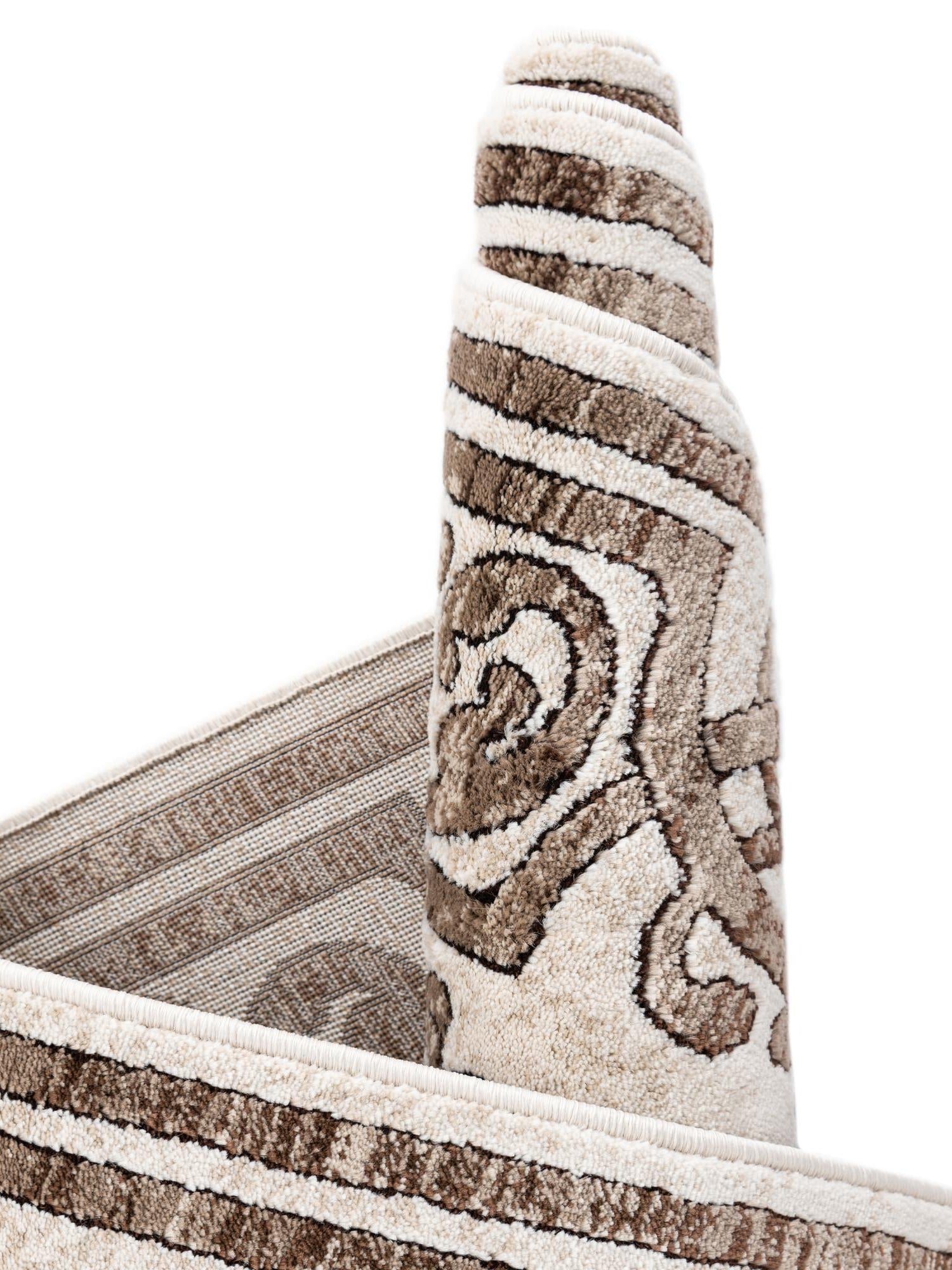 Chocolate Brown 7' 10 x 7' 10 Hermitage Octagon Area Rug 55% Polypropylene & 45% Polyester Easy Clean Stain-Resistant Carpet for Living, Office, Dorm Rooms for Sale at Rug Engine
