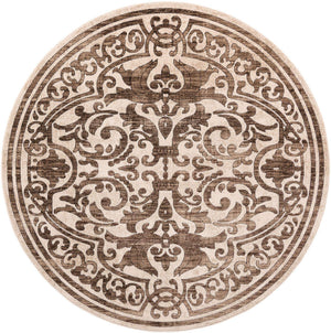 Chocolate Brown 7' 10 x 7' 10 Hermitage Round Area Rug 55% Polypropylene & 45% Polyester Easy Clean Stain-Resistant Carpet for Living, Office, Dorm Rooms for Sale at Rug Engine