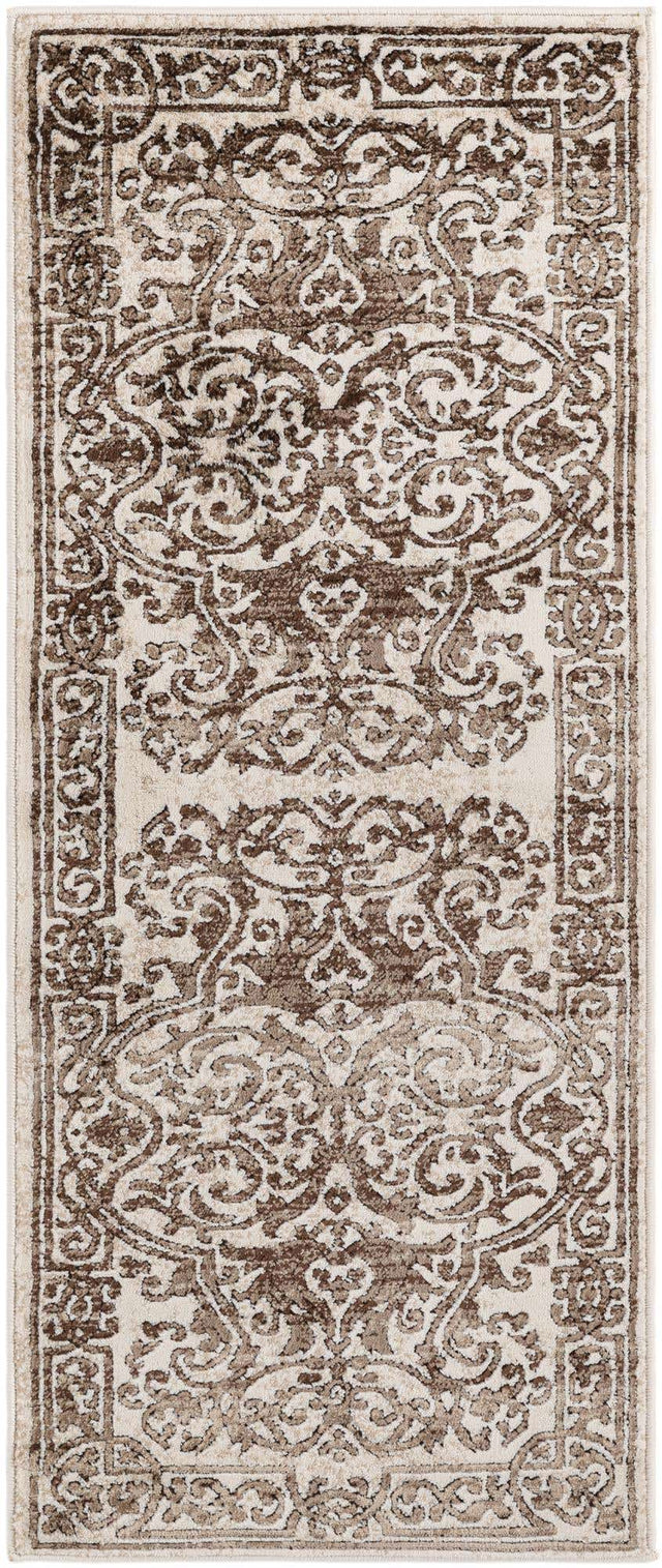 Chocolate Brown 2' x 5' Hermitage Runner Area Rug 55% Polypropylene & 45% Polyester Easy Clean Stain-Resistant Carpet for Living, Office, Dorm Rooms for Sale at Rug Engine