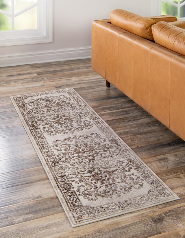 Chocolate Brown 2' x 5' Hermitage Runner Area Rug 55% Polypropylene & 45% Polyester Easy Clean Stain-Resistant Carpet for Living, Office, Dorm Rooms for Sale at Rug Engine