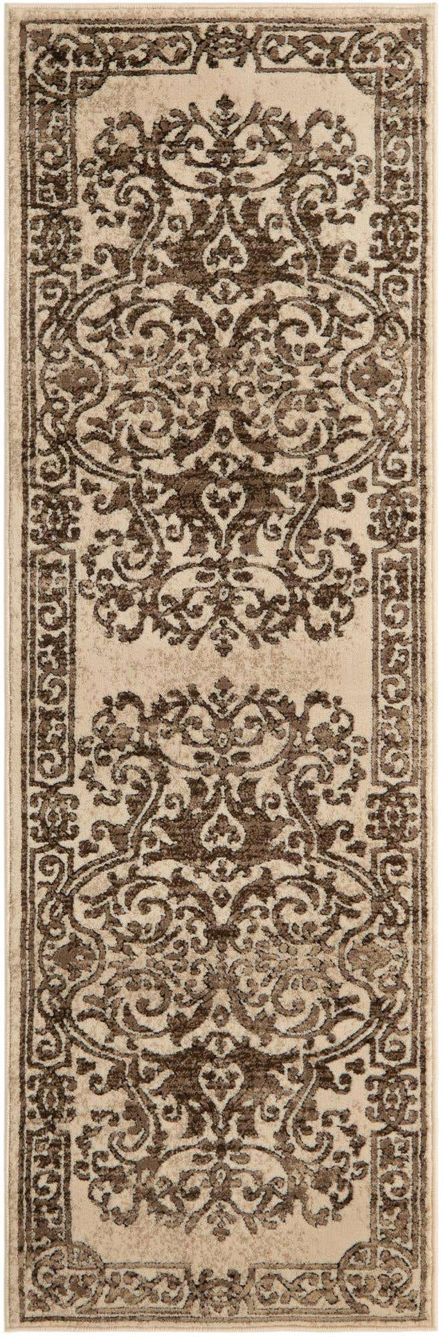 Chocolate Brown 2' x 6' Hermitage Runner Area Rug 55% Polypropylene & 45% Polyester Easy Clean Stain-Resistant Carpet for Living, Office, Dorm Rooms for Sale at Rug Engine