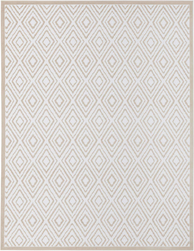 Snow White 9' x 12' Hermitage Rectangle Area Rug 55% Polypropylene & 45% Polyester Easy Clean Stain-Resistant Carpet for Living, Office, Dorm Rooms for Sale at Rug Engine