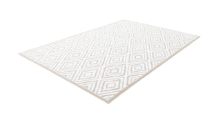 Snow White 6' x 9' Hermitage Rectangle Area Rug 55% Polypropylene & 45% Polyester Easy Clean Stain-Resistant Carpet for Living, Office, Dorm Rooms for Sale at Rug Engine