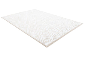 Snow White 6' x 9' Hermitage Rectangle Area Rug 55% Polypropylene & 45% Polyester Easy Clean Stain-Resistant Carpet for Living, Office, Dorm Rooms for Sale at Rug Engine