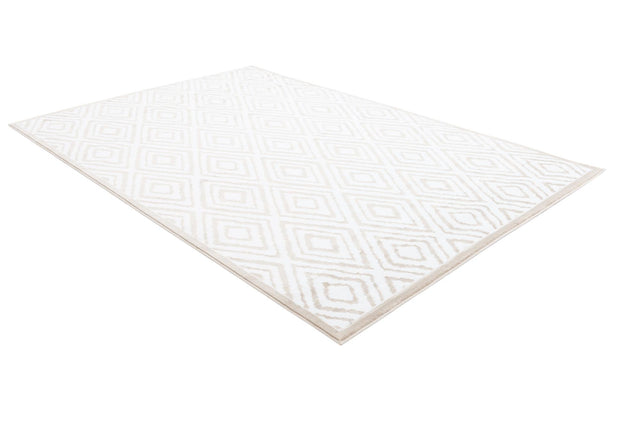 Snow White 6' x 9' Hermitage Rectangle Area Rug 55% Polypropylene & 45% Polyester Easy Clean Stain-Resistant Carpet for Living, Office, Dorm Rooms for Sale at Rug Engine