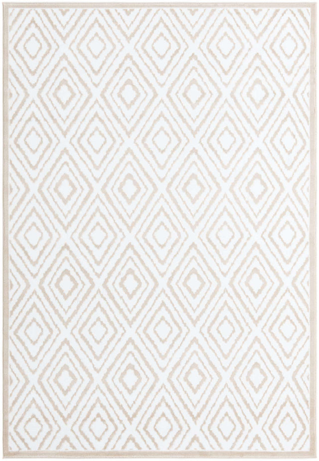 Snow White 6' x 9' Hermitage Rectangle Area Rug 55% Polypropylene & 45% Polyester Easy Clean Stain-Resistant Carpet for Living, Office, Dorm Rooms for Sale at Rug Engine