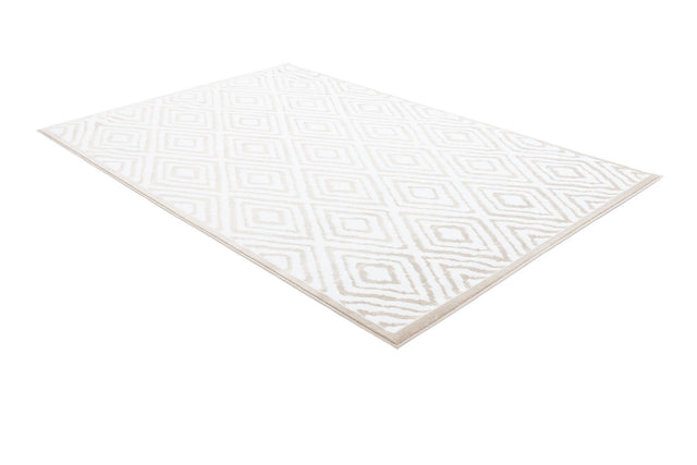 Snow White 5' 3 x 8' Hermitage Rectangle Area Rug 55% Polypropylene & 45% Polyester Easy Clean Stain-Resistant Carpet for Living, Office, Dorm Rooms for Sale at Rug Engine