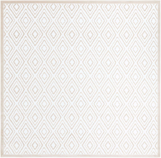 Snow White 10' 8 x 10' 8 Hermitage Square Area Rug 55% Polypropylene & 45% Polyester Easy Clean Stain-Resistant Carpet for Living, Office, Dorm Rooms for Sale at Rug Engine