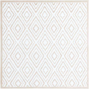 Snow White 6' x 6' Hermitage Square Area Rug 55% Polypropylene & 45% Polyester Easy Clean Stain-Resistant Carpet for Living, Office, Dorm Rooms for Sale at Rug Engine