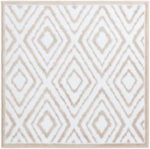Snow White 3' 3 x 3' 3 Hermitage Square Area Rug 55% Polypropylene & 45% Polyester Easy Clean Stain-Resistant Carpet for Living, Office, Dorm Rooms for Sale at Rug Engine