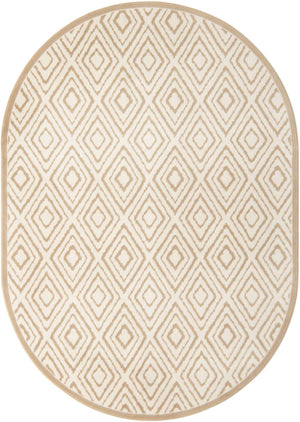 Snow White 7' x 10' Hermitage Oval Area Rug 55% Polypropylene & 45% Polyester Easy Clean Stain-Resistant Carpet for Living, Office, Dorm Rooms for Sale at Rug Engine