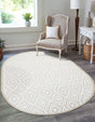 Snow White 2' x 3' Hermitage Oval Area Rug 55% Polypropylene & 45% Polyester Easy Clean Stain-Resistant Carpet for Living, Office, Dorm Rooms for Sale at Rug Engine