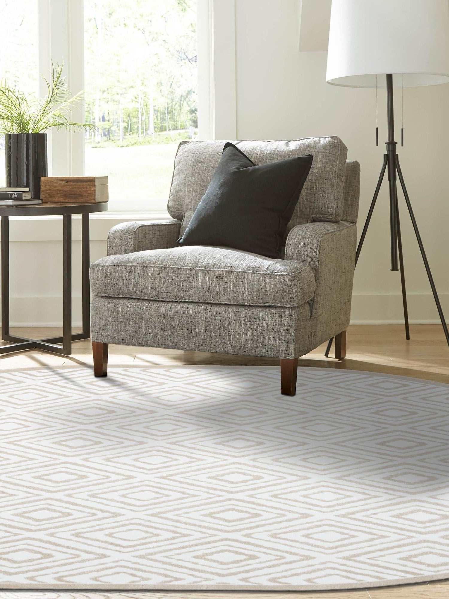 Snow White 5' 3 x 8' Hermitage Oval Area Rug 55% Polypropylene & 45% Polyester Easy Clean Stain-Resistant Carpet for Living, Office, Dorm Rooms for Sale at Rug Engine