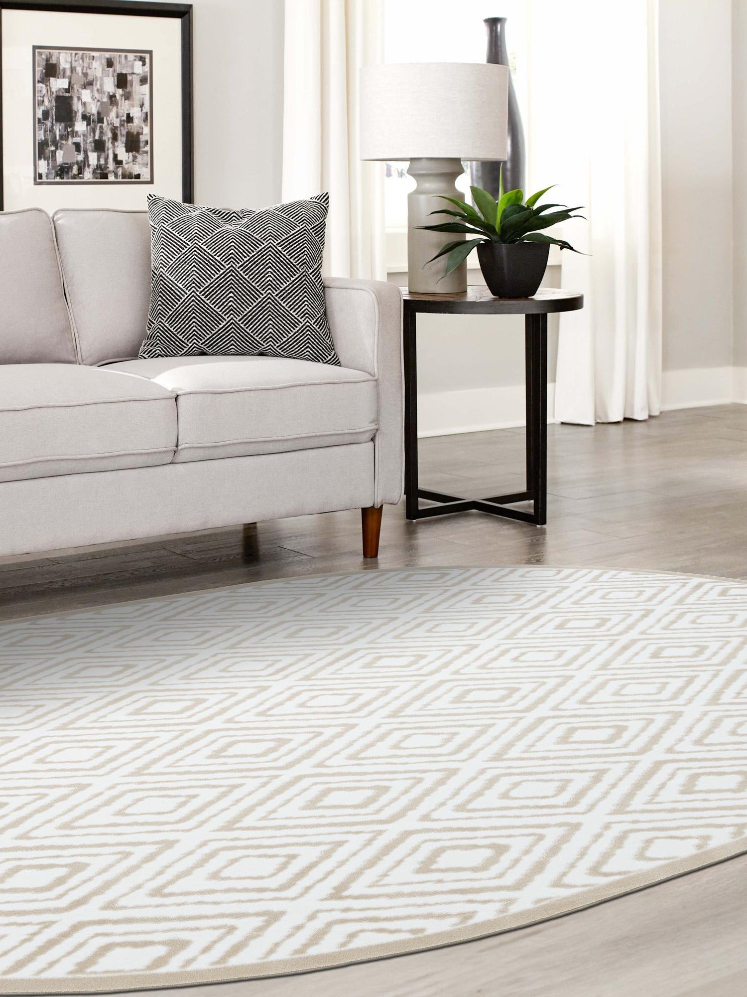 Snow White 4' x 6' Hermitage Oval Area Rug 55% Polypropylene & 45% Polyester Easy Clean Stain-Resistant Carpet for Living, Office, Dorm Rooms for Sale at Rug Engine