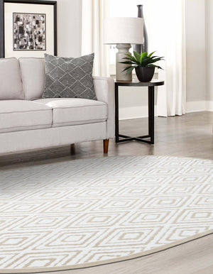 Snow White 4' x 6' Hermitage Oval Area Rug 55% Polypropylene & 45% Polyester Easy Clean Stain-Resistant Carpet for Living, Office, Dorm Rooms for Sale at Rug Engine