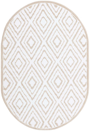 Snow White 4' x 6' Hermitage Oval Area Rug 55% Polypropylene & 45% Polyester Easy Clean Stain-Resistant Carpet for Living, Office, Dorm Rooms for Sale at Rug Engine