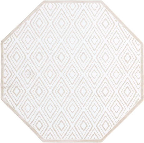 Snow White 7' 10 x 7' 10 Hermitage Octagon Area Rug 55% Polypropylene & 45% Polyester Easy Clean Stain-Resistant Carpet for Living, Office, Dorm Rooms for Sale at Rug Engine
