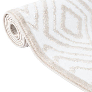 Snow White 5' 3 x 5' 3 Hermitage Octagon Area Rug 55% Polypropylene & 45% Polyester Easy Clean Stain-Resistant Carpet for Living, Office, Dorm Rooms for Sale at Rug Engine